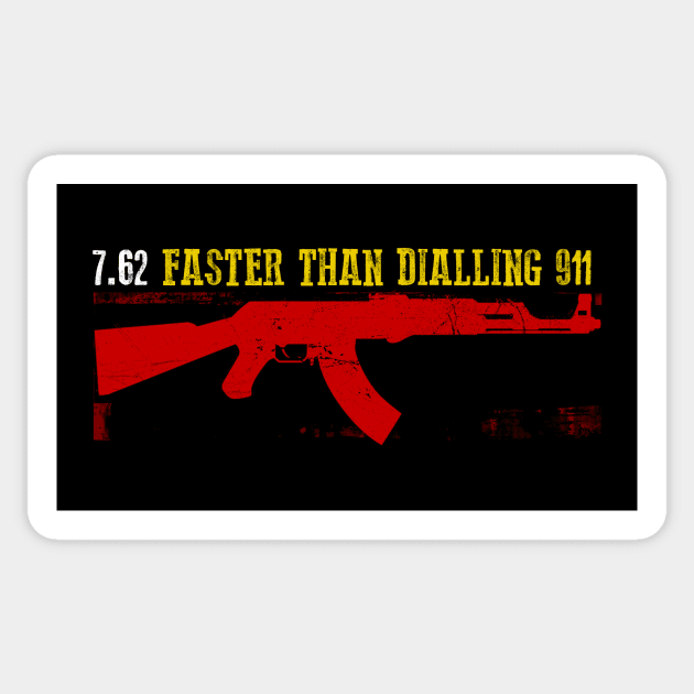 Faster than dialling 911 Sticker by Toby Wilkinson